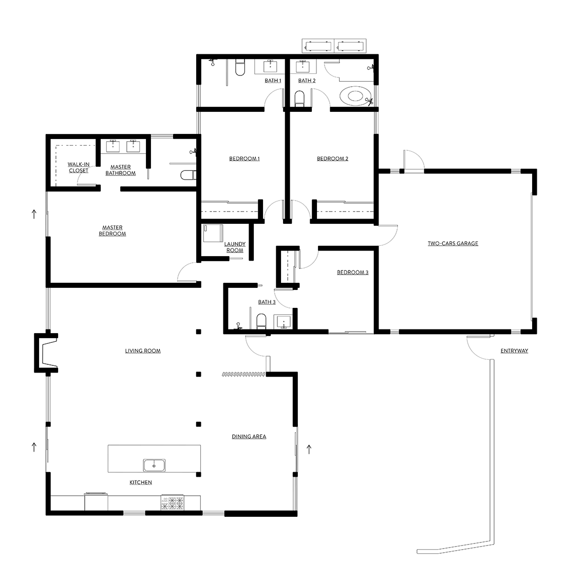 Desert Eichler - Angled Atrium floor plan